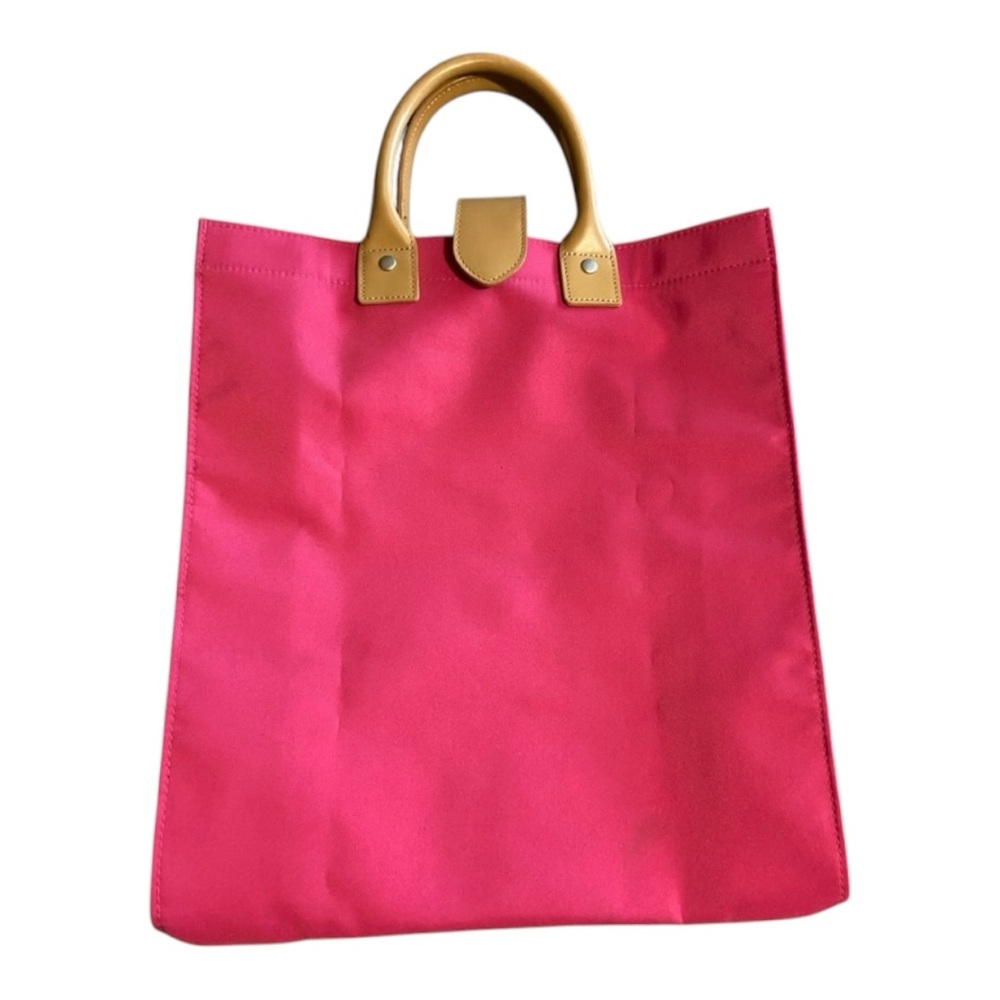MaggiB Hibiscus Foldable Tote Shopper Purse Leather Handles
